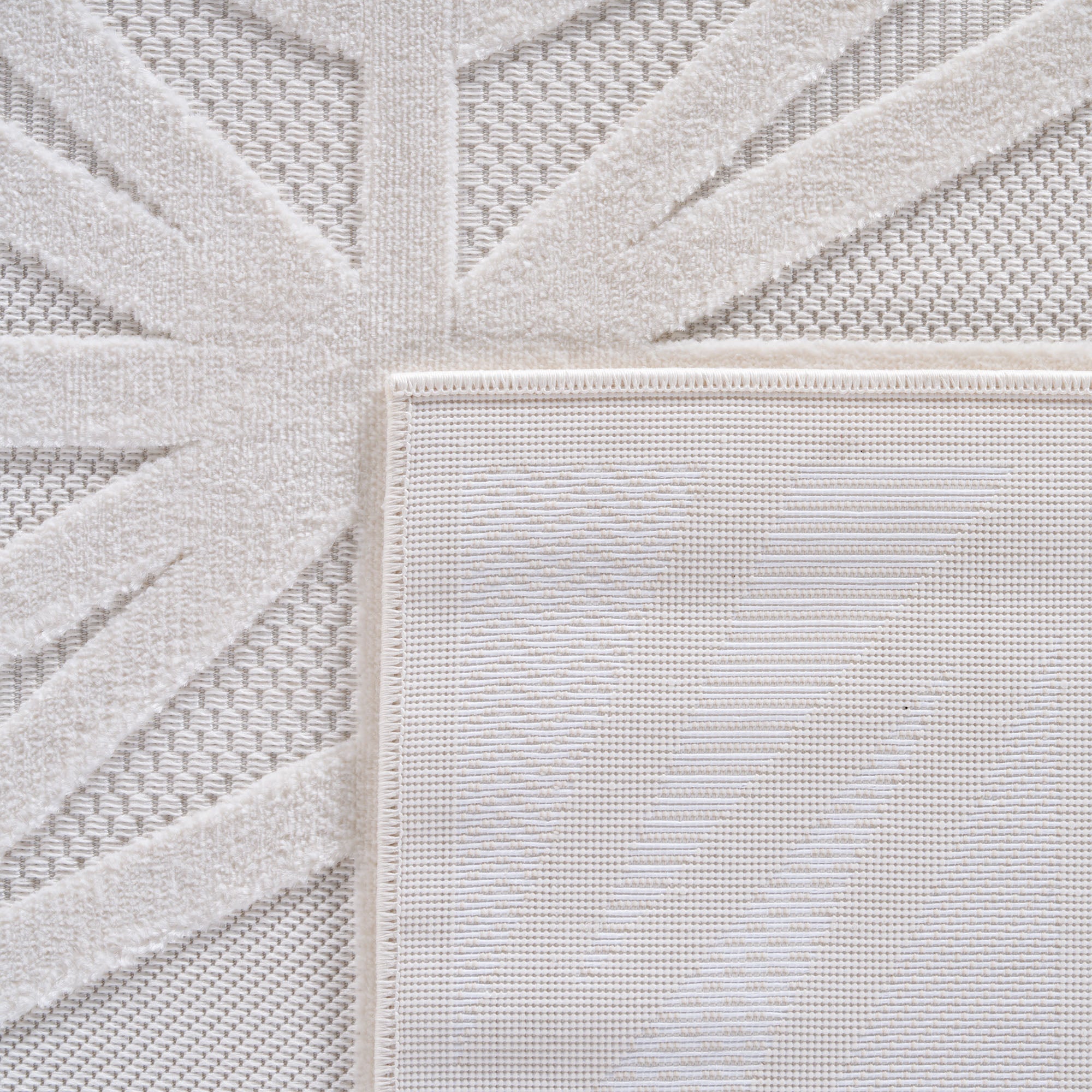 Desi 1655 creme Moderner Designer Teppich mit Hoch-Tief Strukturen