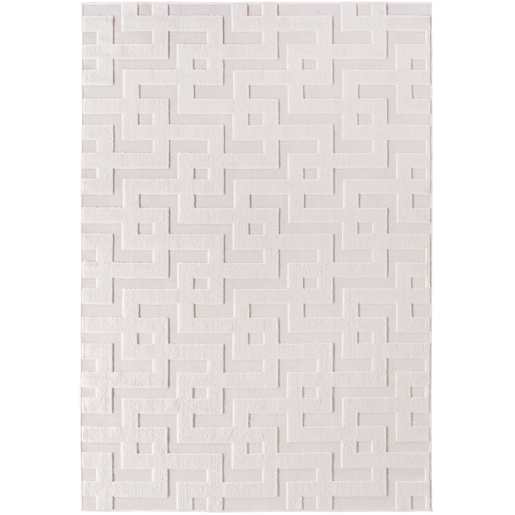 Desi 1656 creme Moderner Designer Teppich mit Hoch-Tief Strukturen