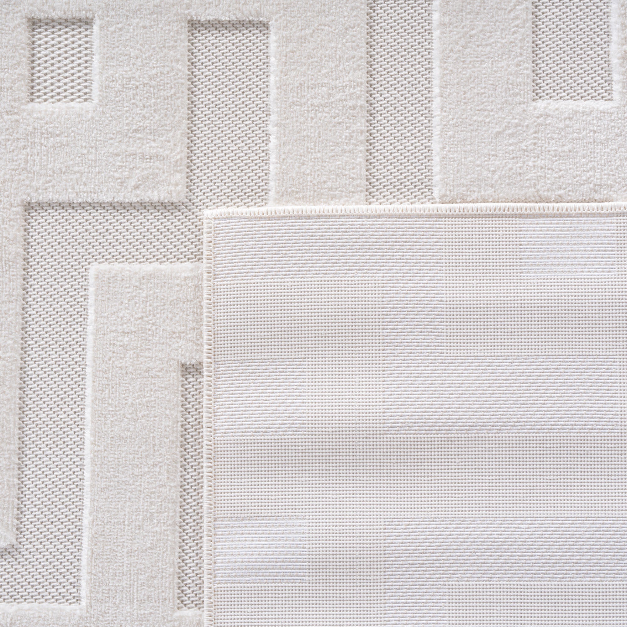 Desi 1656 creme Moderner Designer Teppich mit Hoch-Tief Strukturen