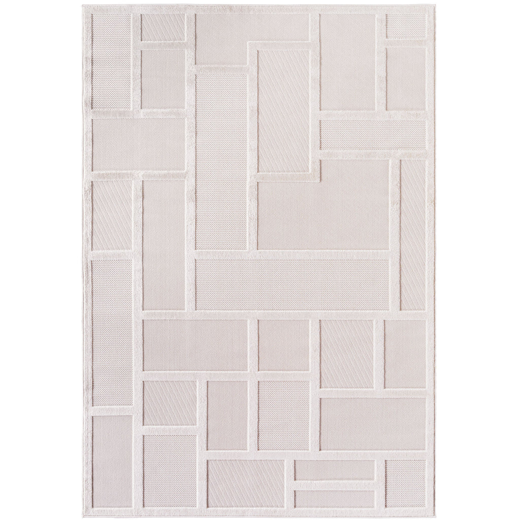 Desi 1657 creme Moderner Designer Teppich mit Hoch-Tief Strukturen