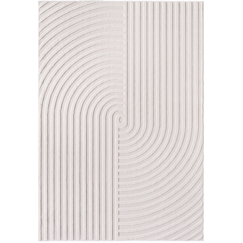 Desi 1658 creme Moderner Designer Teppich mit Hoch-Tief Strukturen