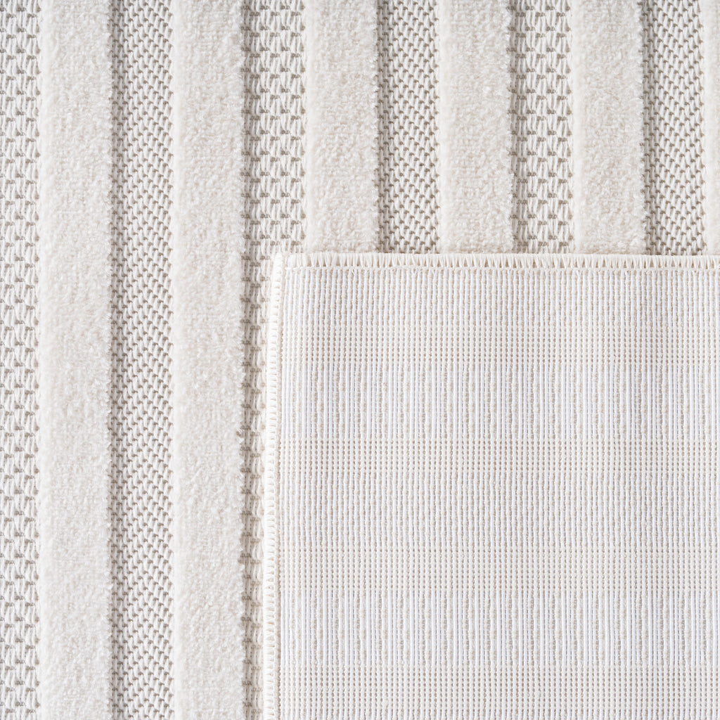 Desi 1658 creme Moderner Designer Teppich mit Hoch-Tief Strukturen