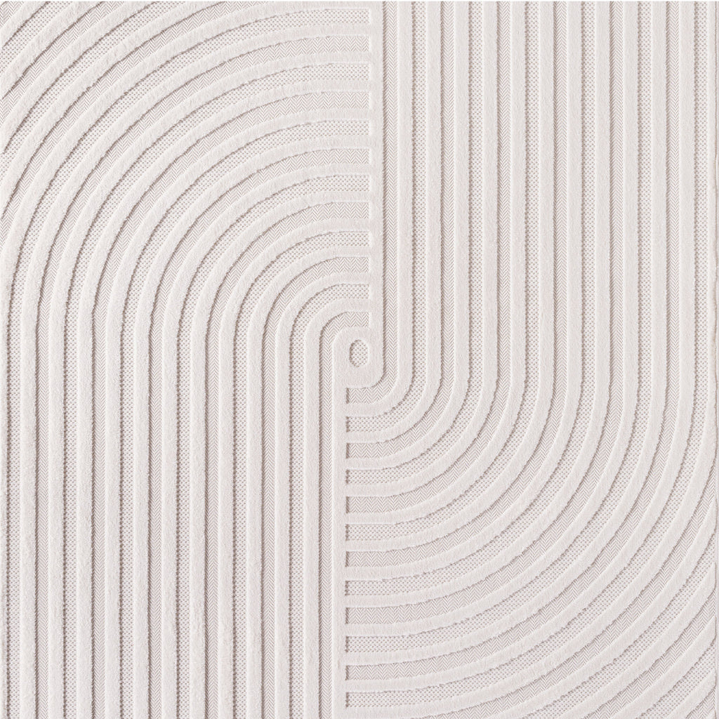 Desi 1658 creme Moderner Designer Teppich mit Hoch-Tief Strukturen