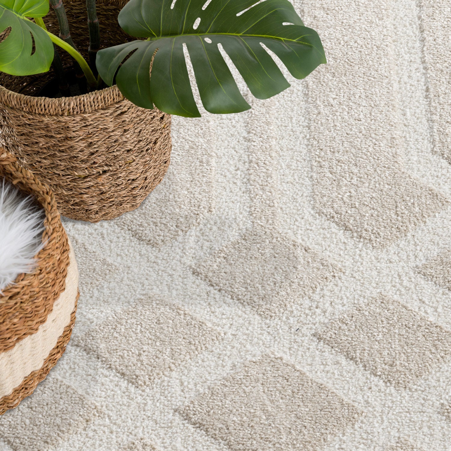 Maya 138 beige Moderner Designer Teppich