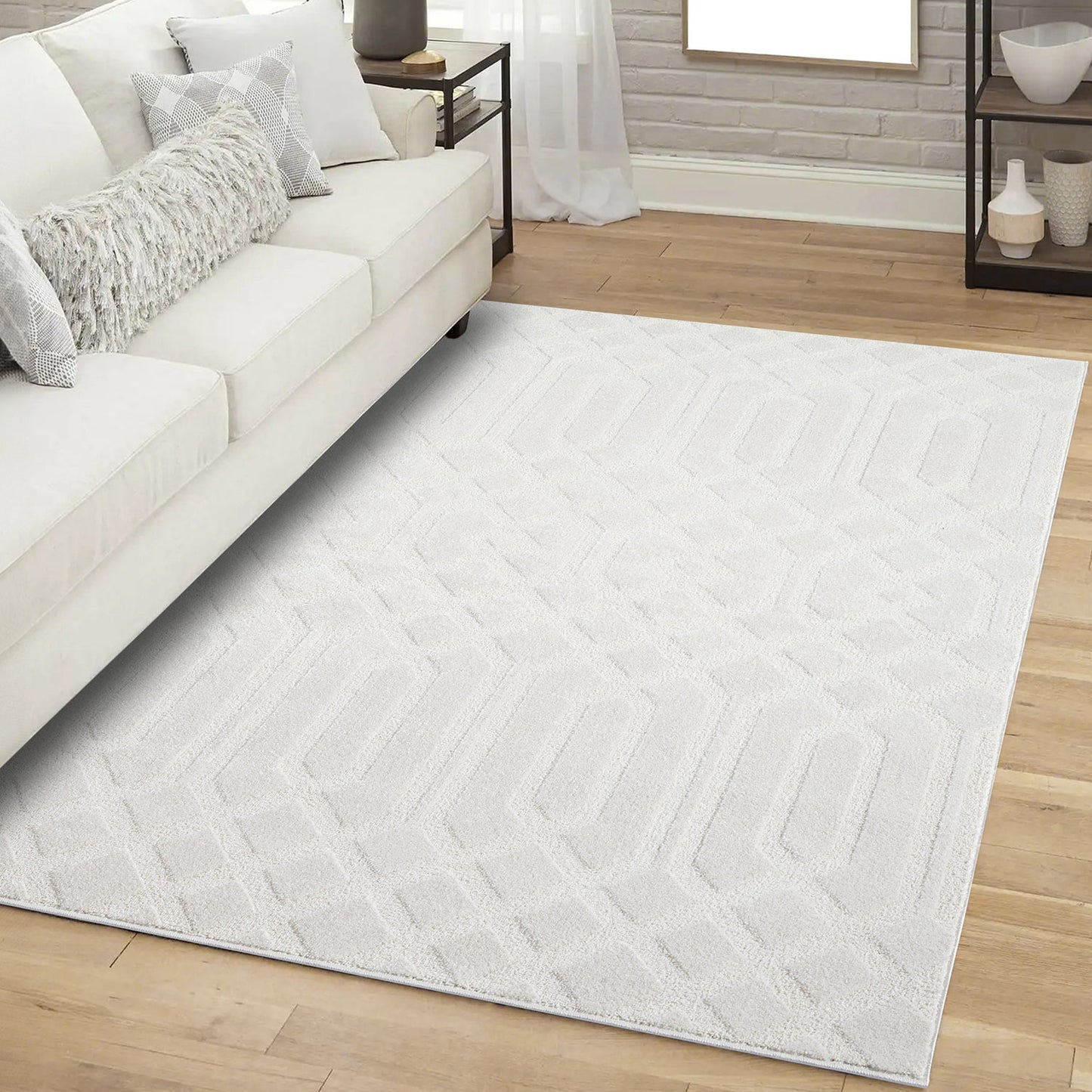Fendi 138 creme Moderner Designer Teppich