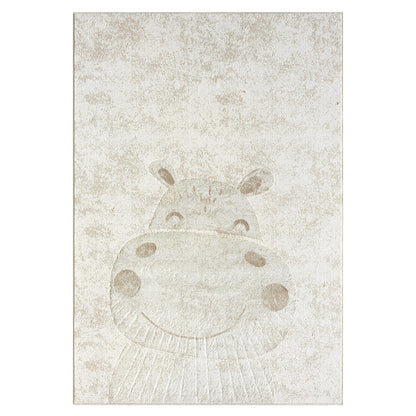 Luna 703 creme / Kinderteppich Nilpferd