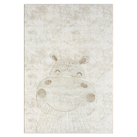 Luna 703 creme / Kinderteppich Nilpferd