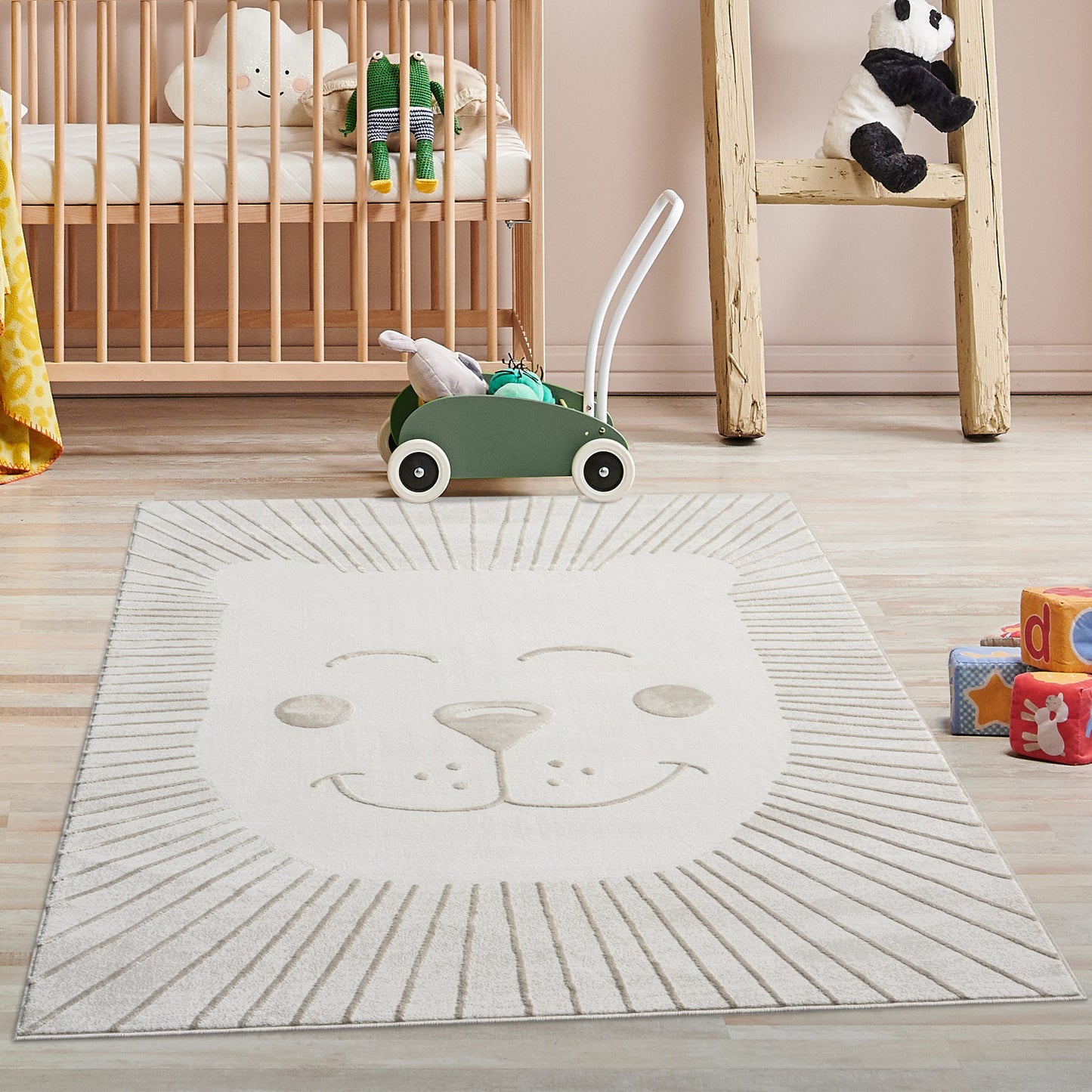 Luna 714 creme / Kinderteppich Löwe