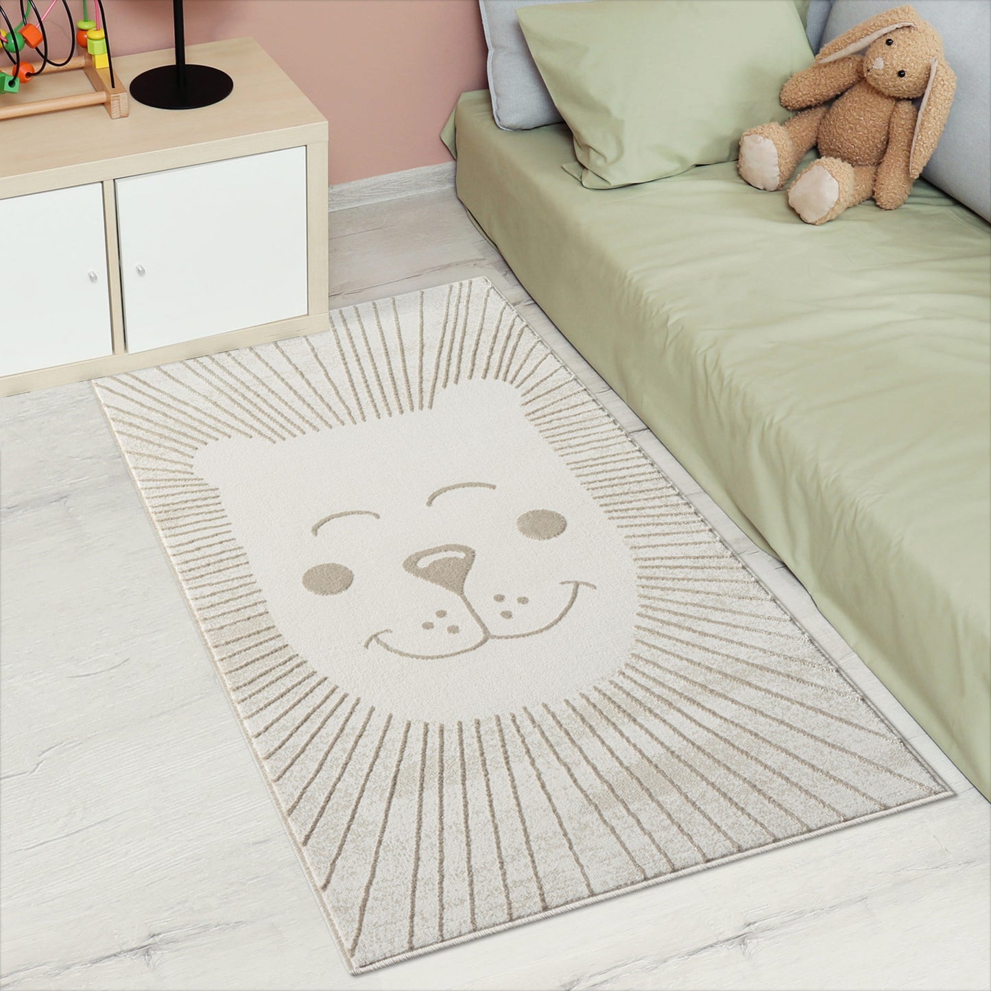 Luna 714 creme / Kinderteppich Löwe