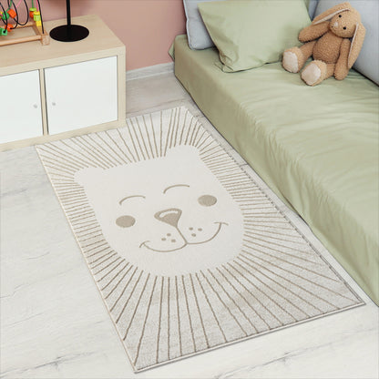 Luna 714 creme / Kinderteppich Löwe