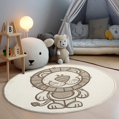 Luna 717 creme / Kinderteppich Löwe