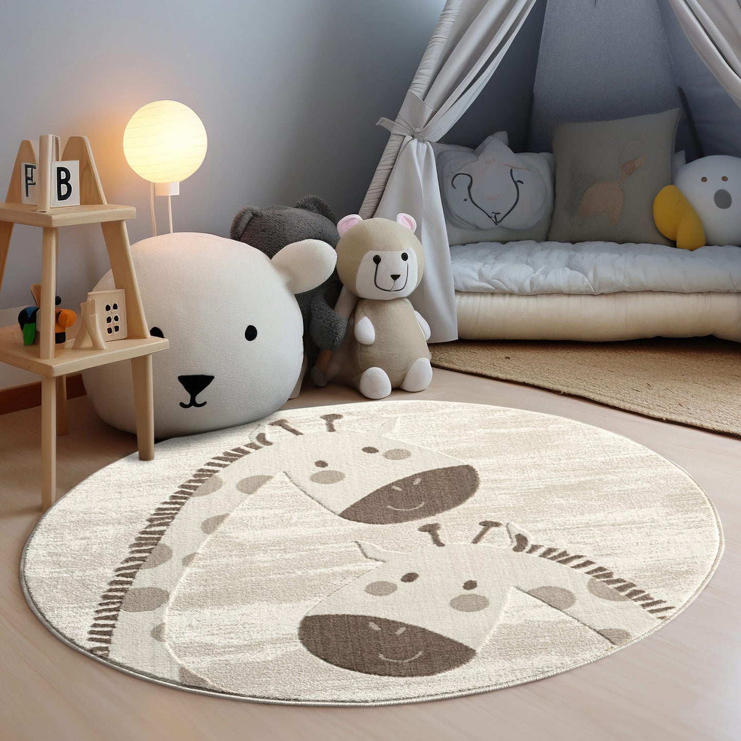 Luna 719 creme / Kinderteppich Giraffe