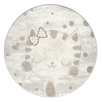 Luna 720 creme / Kinderteppich mit niedlicher Katze