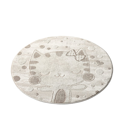 Luna 720 creme / Kinderteppich mit niedlicher Katze