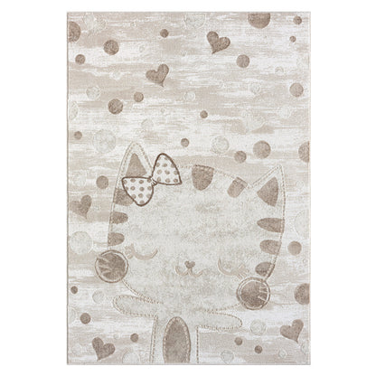 Luna 720 creme / Kinderteppich mit niedlicher Katze