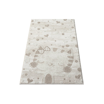 Luna 720 creme / Kinderteppich mit niedlicher Katze