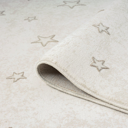 Luna 725 creme / Kinderteppich mit Sternen Muster