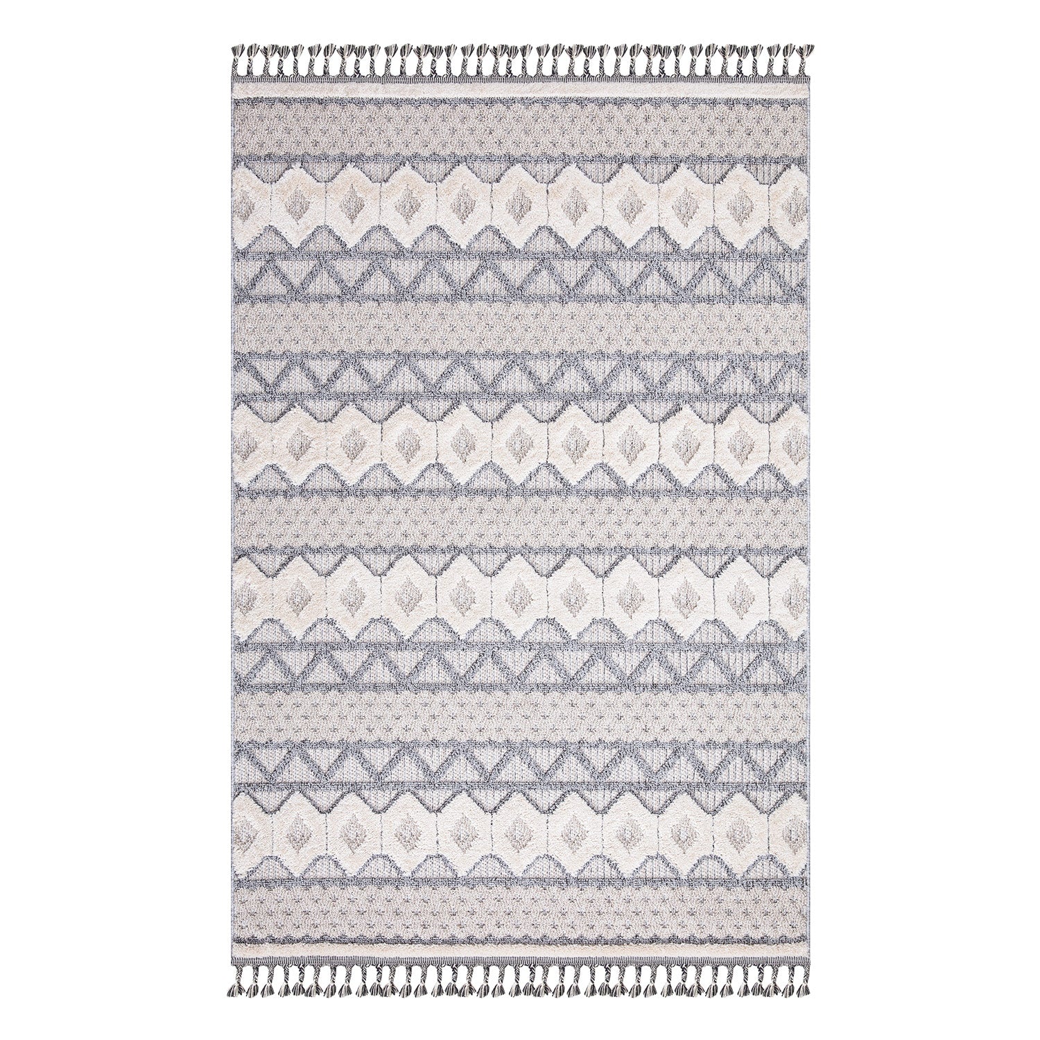 Valentina 728 grau Boho-Chic Style mit eleganter Relief-Optik