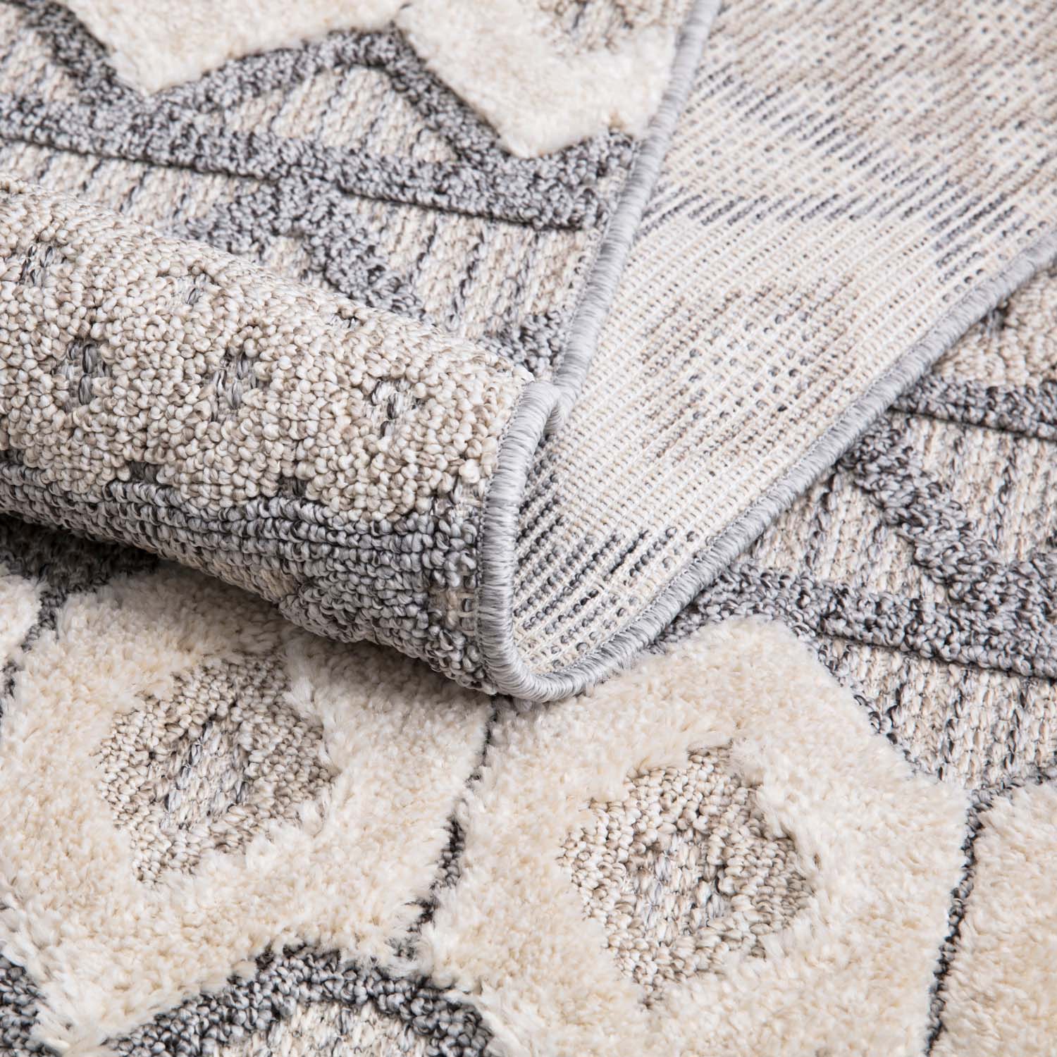 Valentina 728 grau Boho-Chic Style mit eleganter Relief-Optik