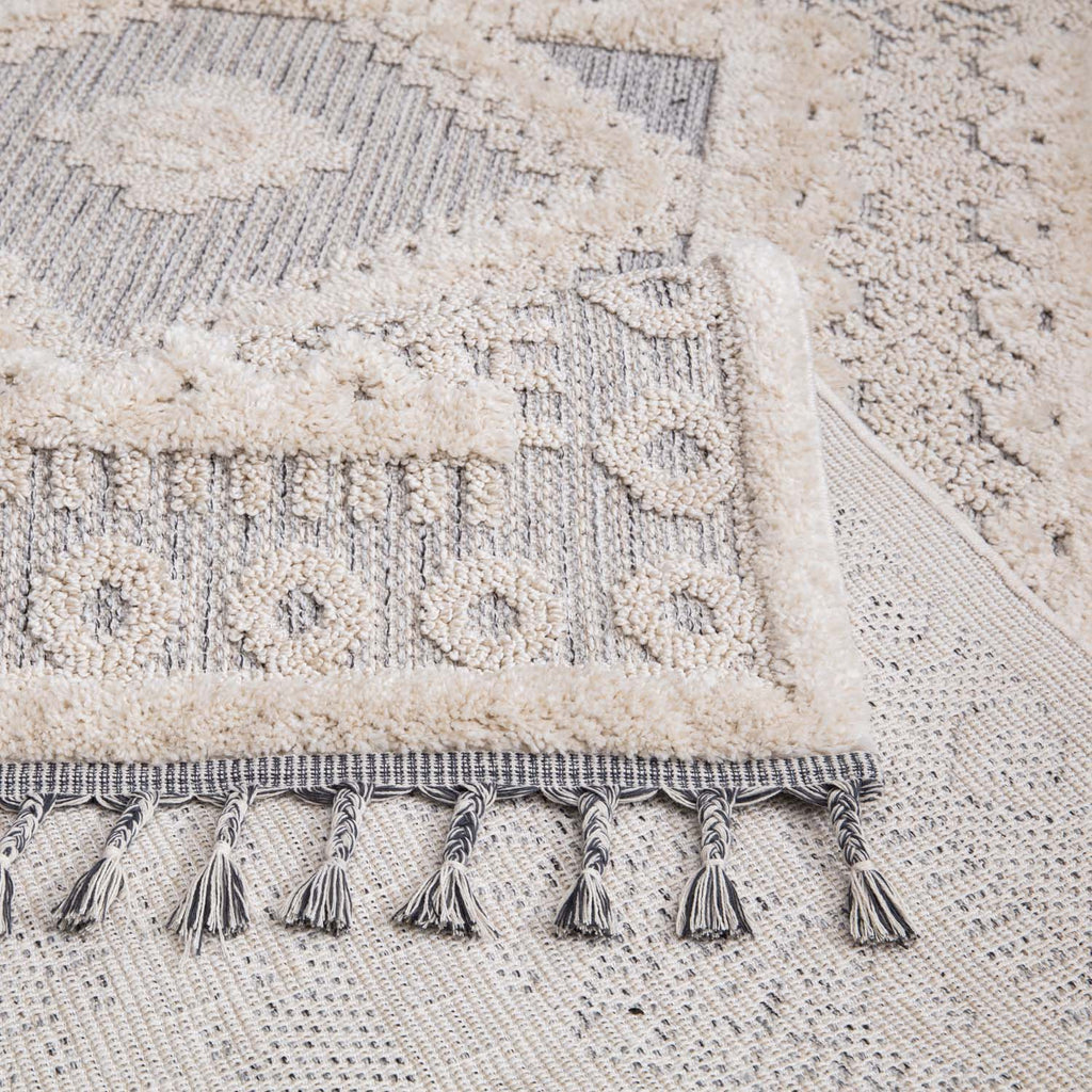 Valentina 730 creme-grau Boho-Chic Style mit eleganter Relief-Optik