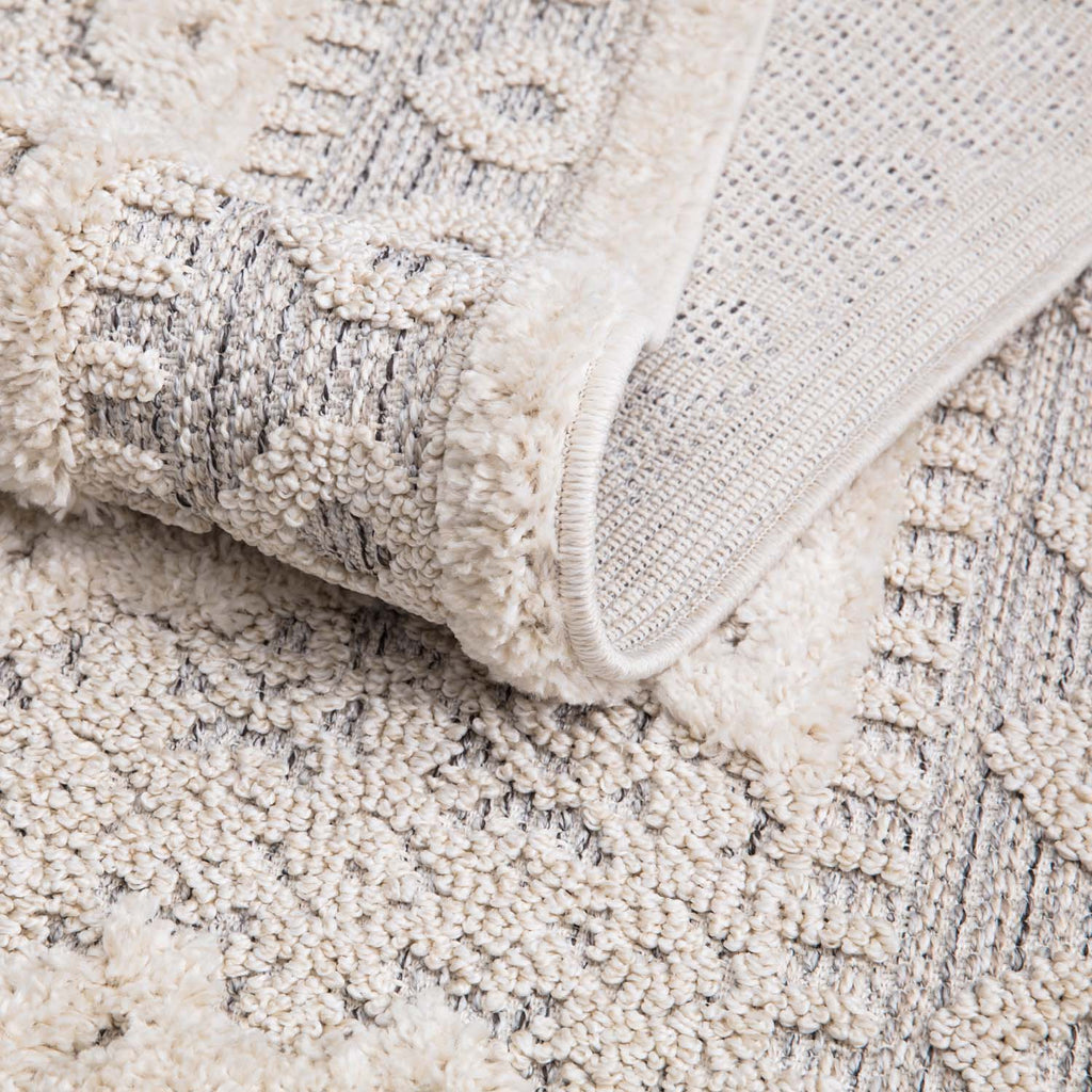 Valentina 730 creme-grau Boho-Chic Style mit eleganter Relief-Optik