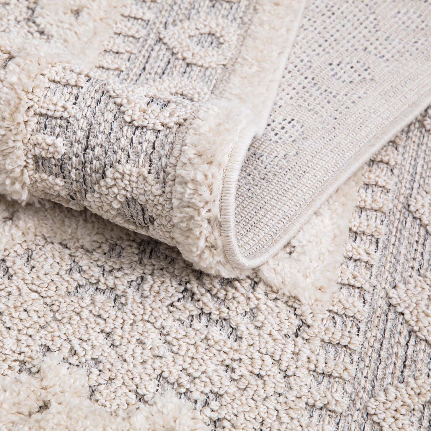 Valentina 730 creme-grau Boho-Chic Style mit eleganter Relief-Optik