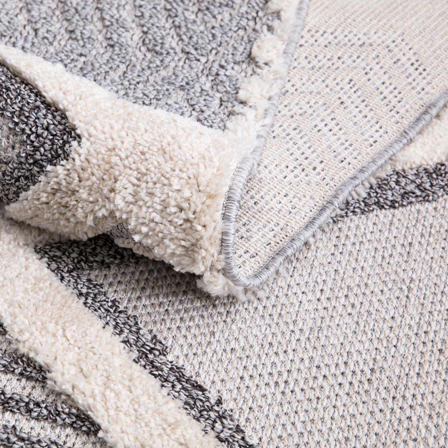 Valentina 731 creme-grau Boho-Chic Style mit eleganter Relief-Optik