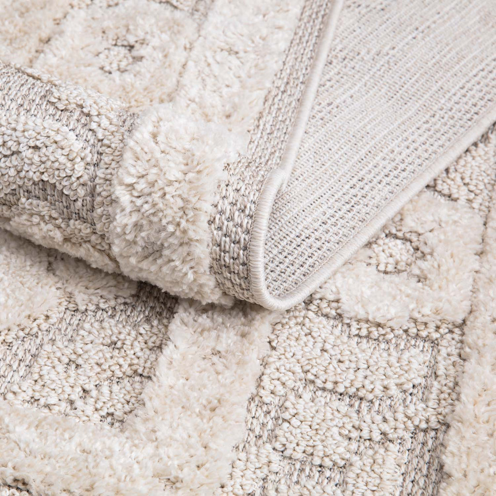 Valentina 732 creme-grau Boho-Chic Style mit eleganter Relief-Optik