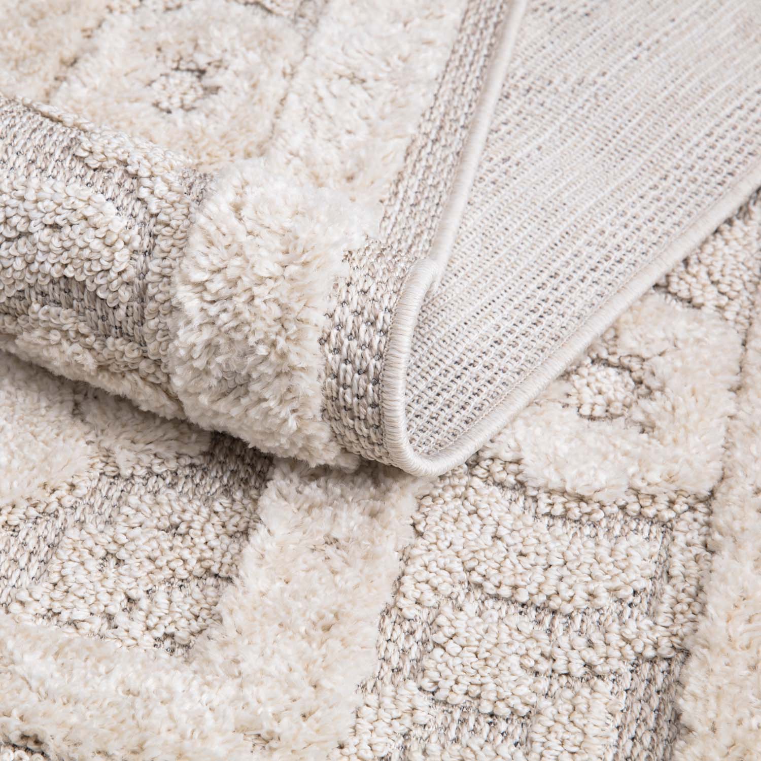 Valentina 732 creme-grau Boho-Chic Style mit eleganter Relief-Optik