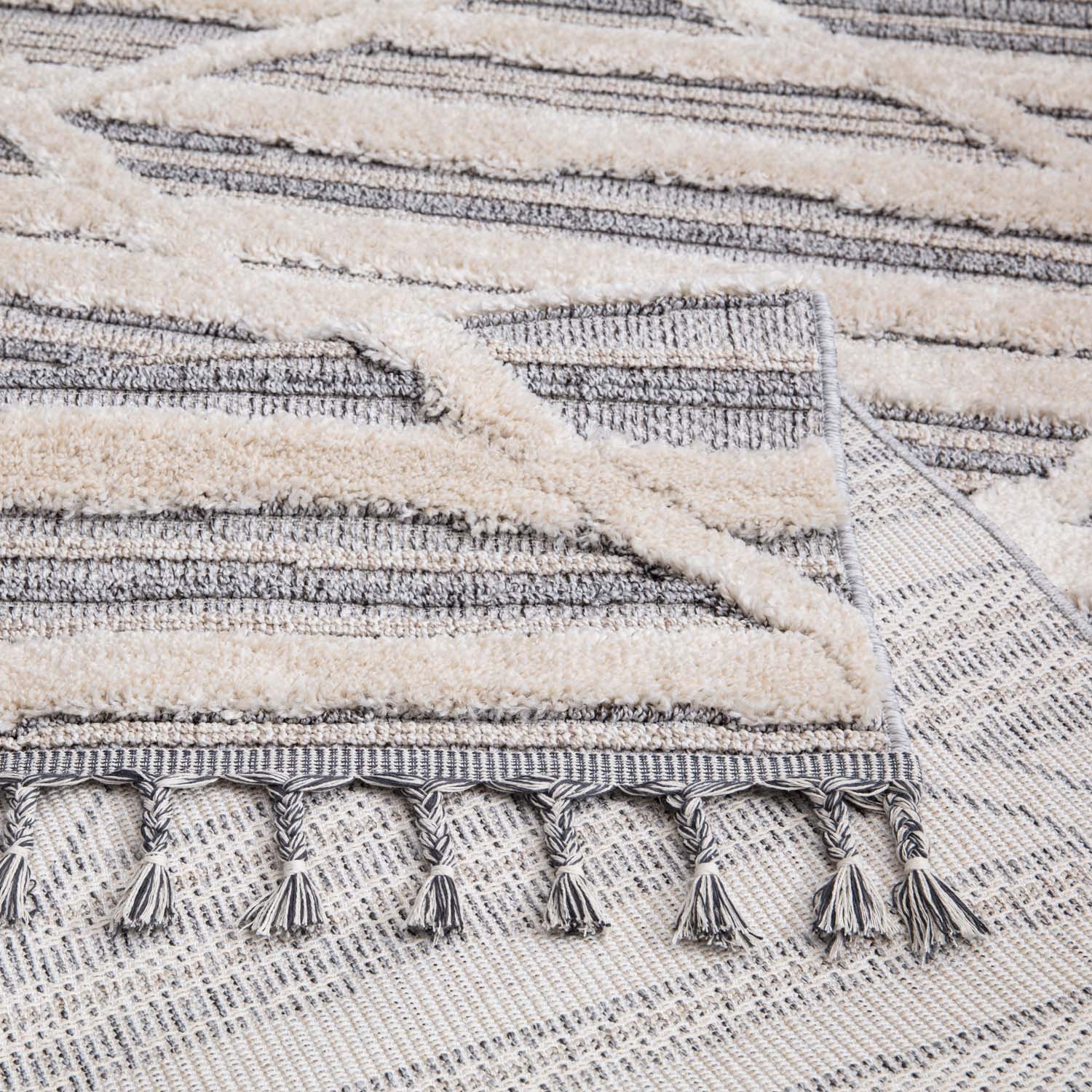 Valentina 810 grau Boho-Chic Style mit eleganter Relief-Optik