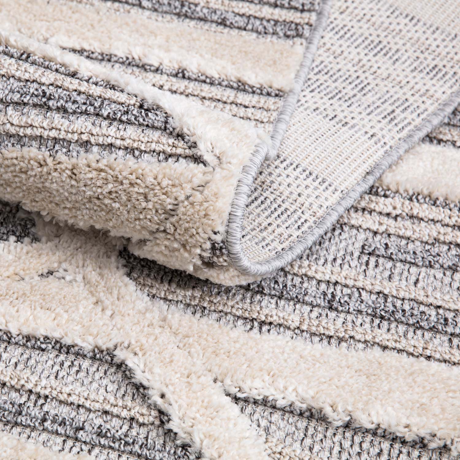 Valentina 810 grau Boho-Chic Style mit eleganter Relief-Optik