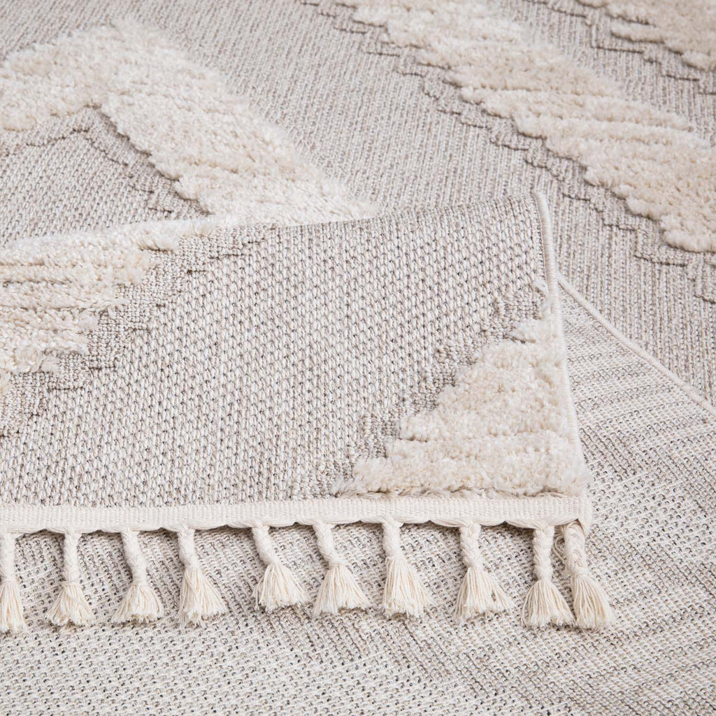 Valentina 813 creme-grau Boho-Chic Style mit eleganter Relief-Optik