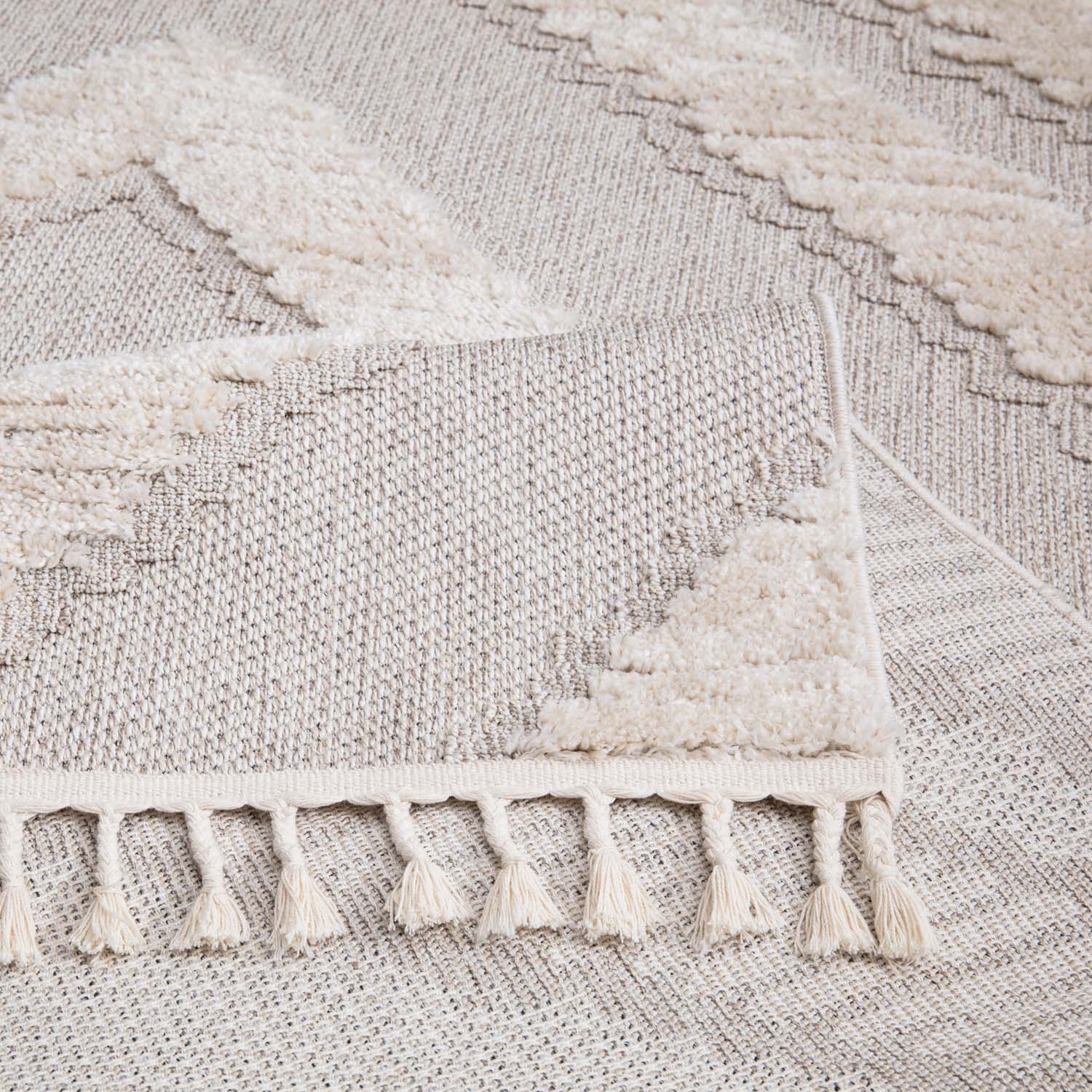 Valentina 813 creme-grau Boho-Chic Style mit eleganter Relief-Optik