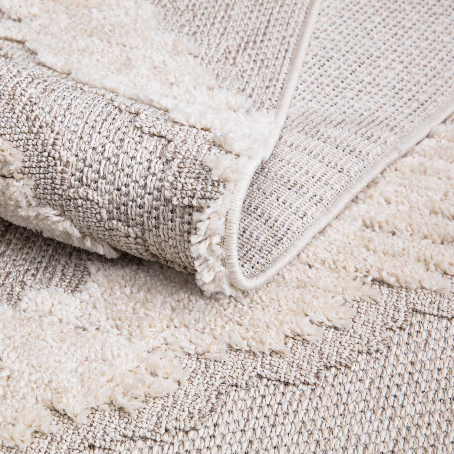 Valentina 813 creme-grau Boho-Chic Style mit eleganter Relief-Optik