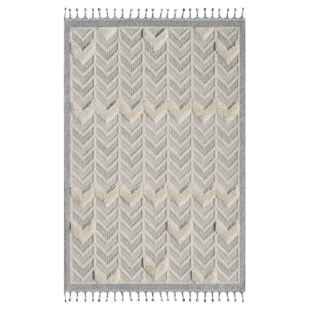 Valentina 920 grau Boho-Chic Style mit eleganter Relief-Optik