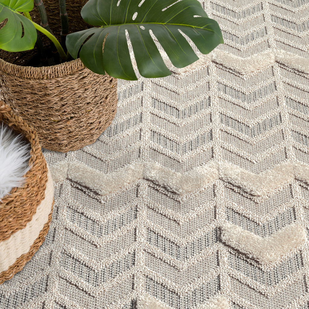 Valentina 920 grau Boho-Chic Style mit eleganter Relief-Optik