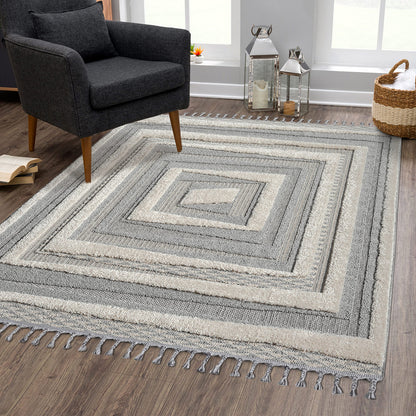 Valentina 940 grau Boho-Chic Style Teppich