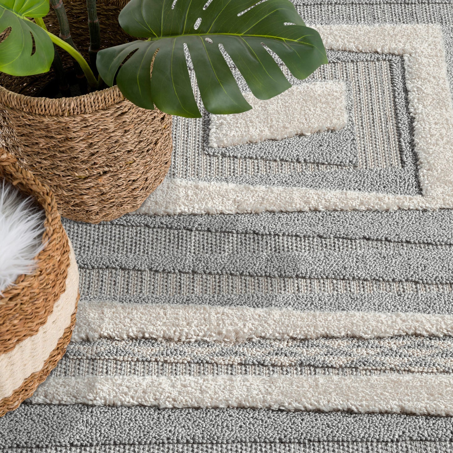 Valentina 940 grau Boho-Chic Style Teppich
