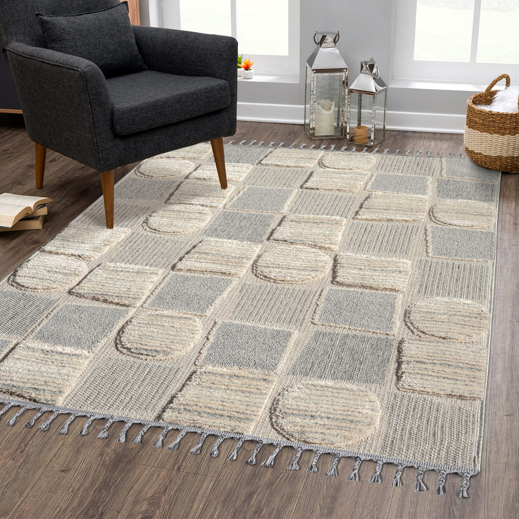 Valentina 950 grau Boho-Chic Style mit eleganter Relief-Optik