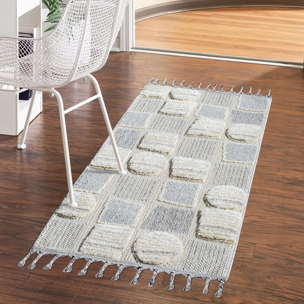 Valentina 950 grau Boho-Chic Style mit eleganter Relief-Optik