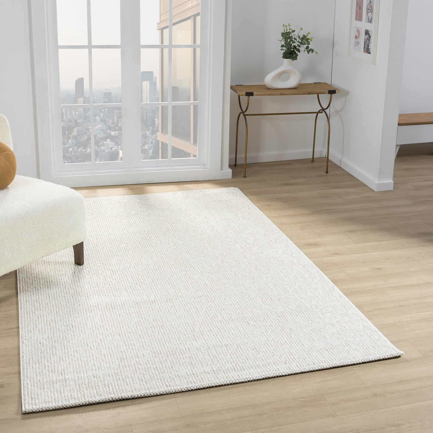Ayla 2440 beige geflochtener weichflor Teppich