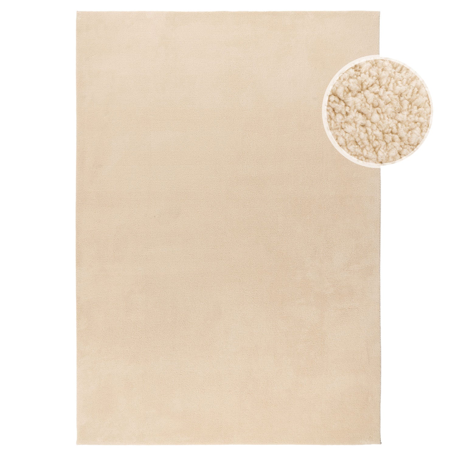 Lara 200 beige, waschbarer Teppich, Soft-Touch-Flor