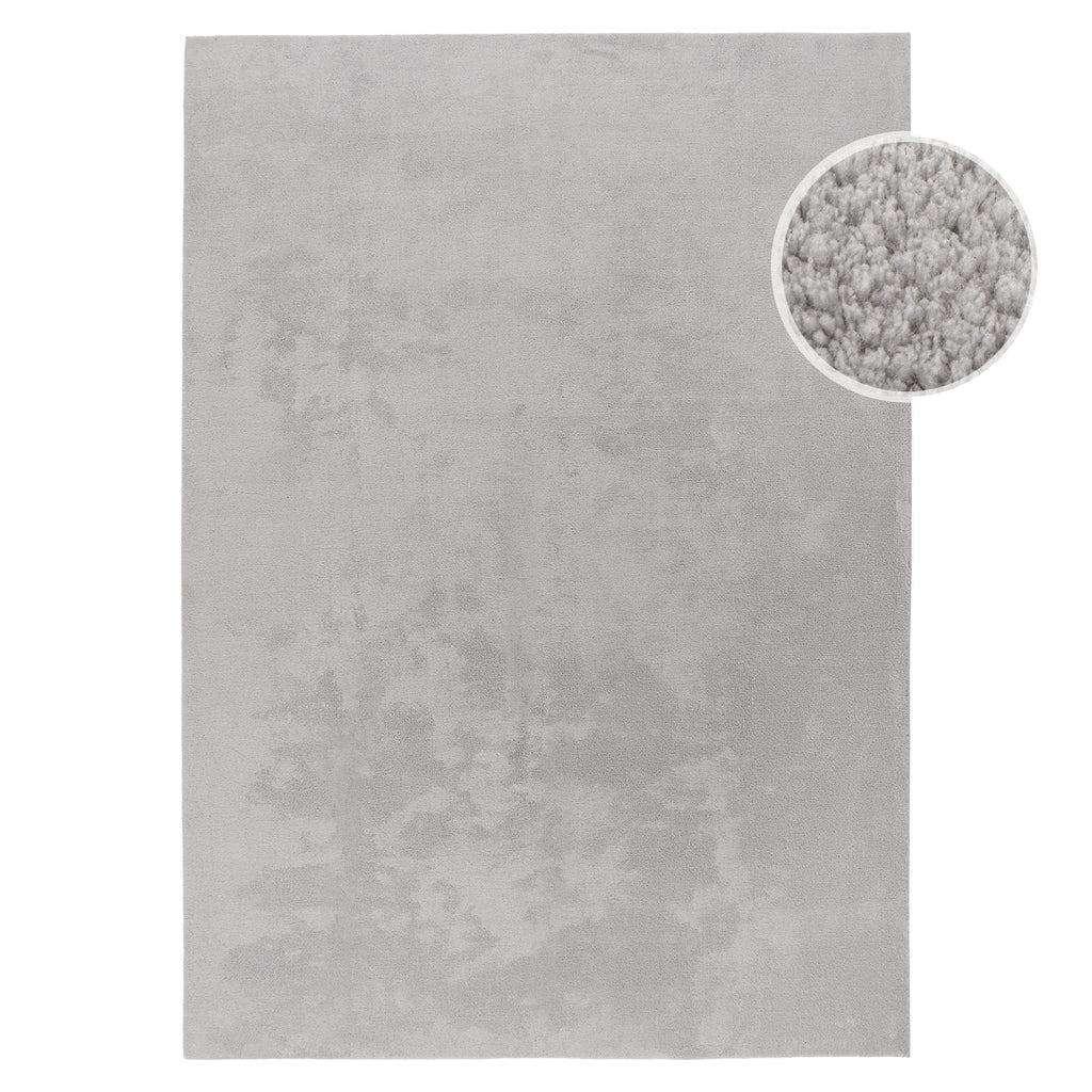 Lara 200 hellgrau, waschbarer Teppich, Soft-Touch-Flor