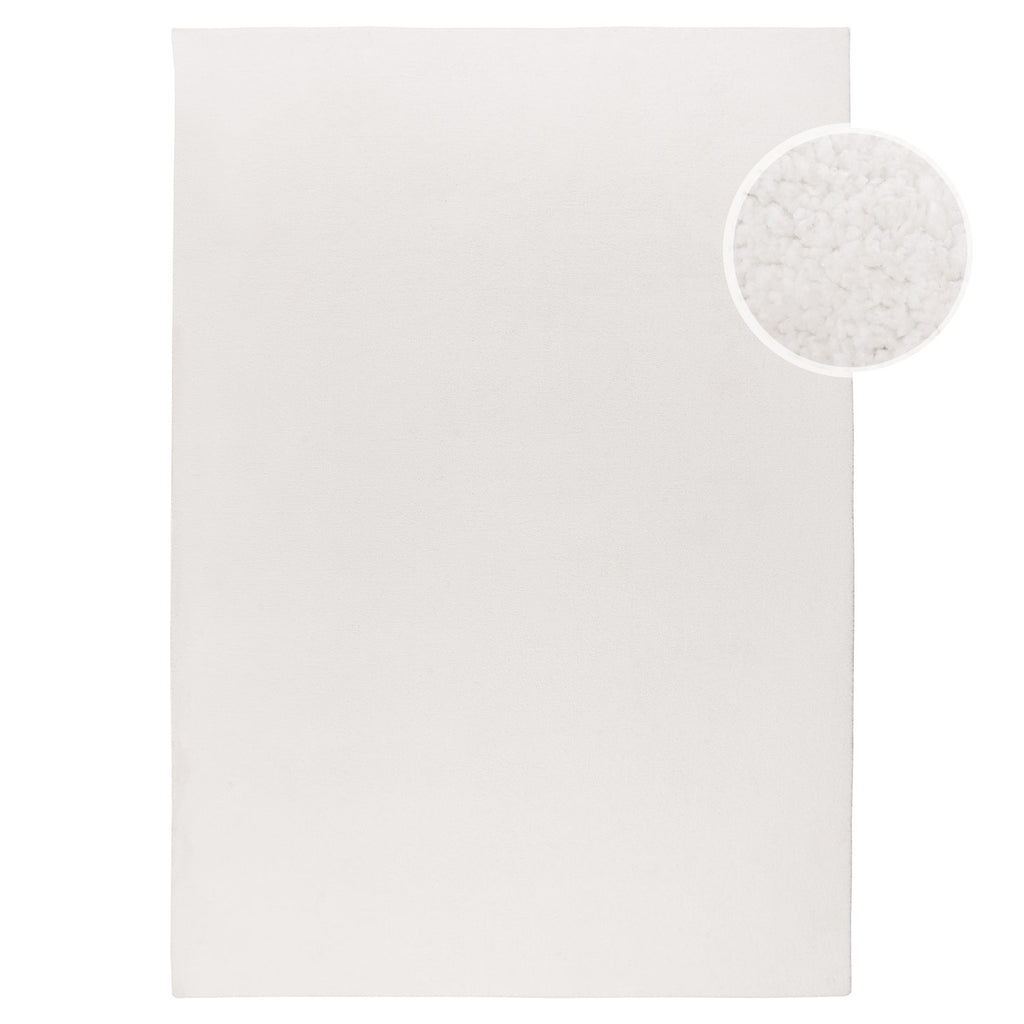 Lara 200 weiß, waschbarer Teppich, Soft-Touch-Flor