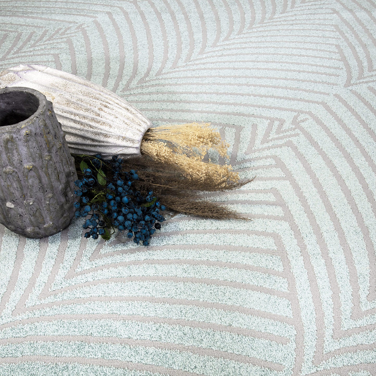 Lovely 648 grün/türkis / Moderner hochwertiger Designer Teppich