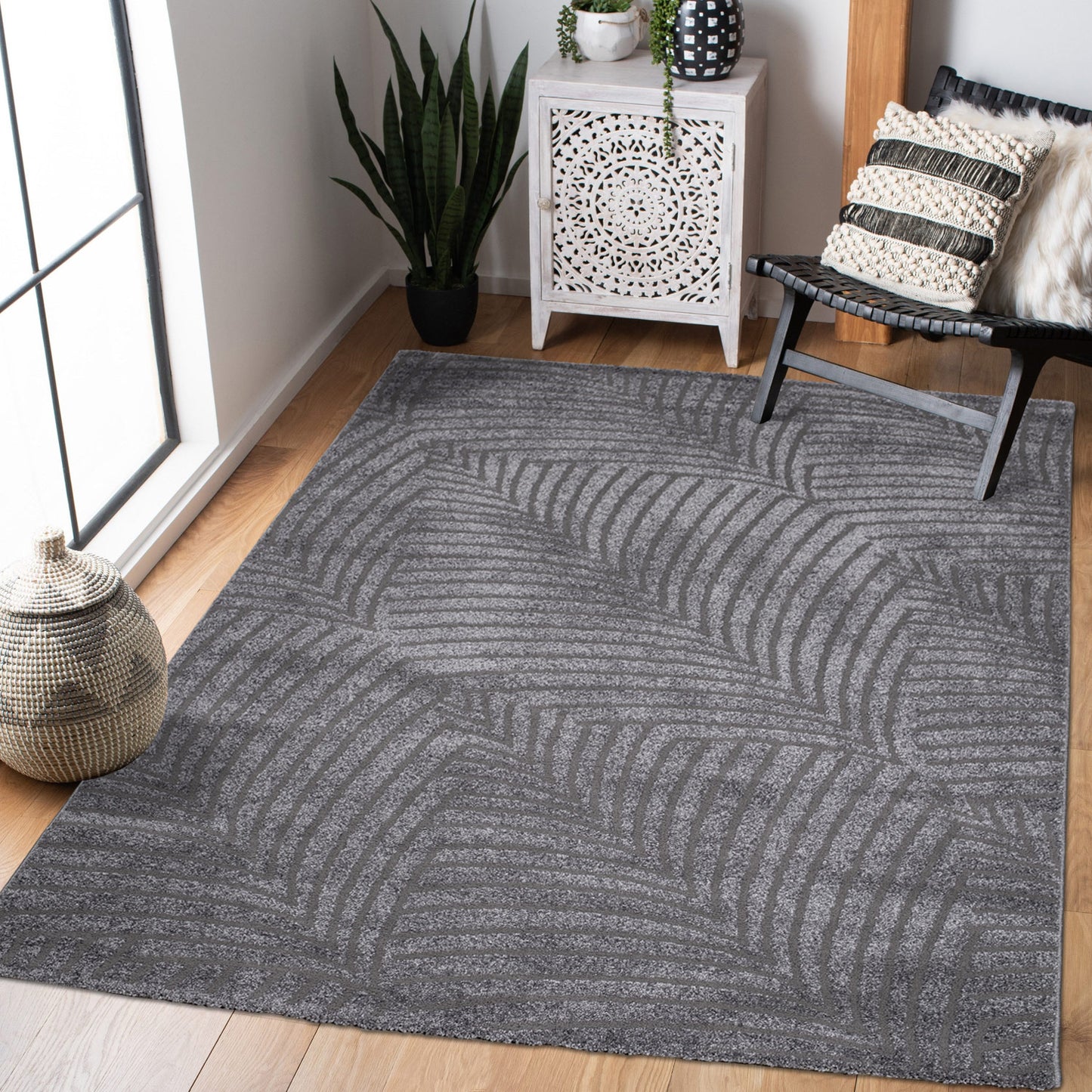 Lovely 648 grau / Moderner hochwertiger Designer Teppich