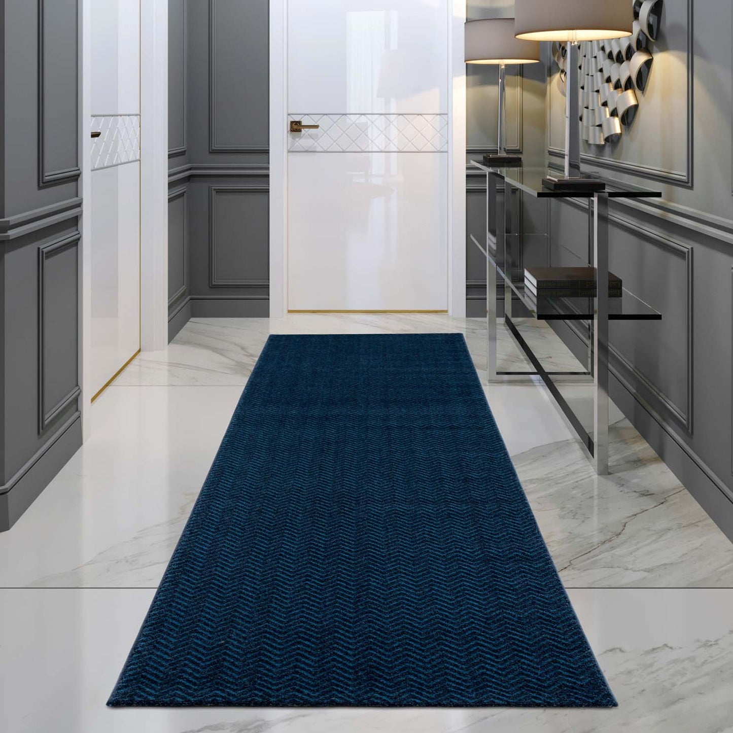 Lovely 805 blau / Moderner hochwertiger Designer Teppich