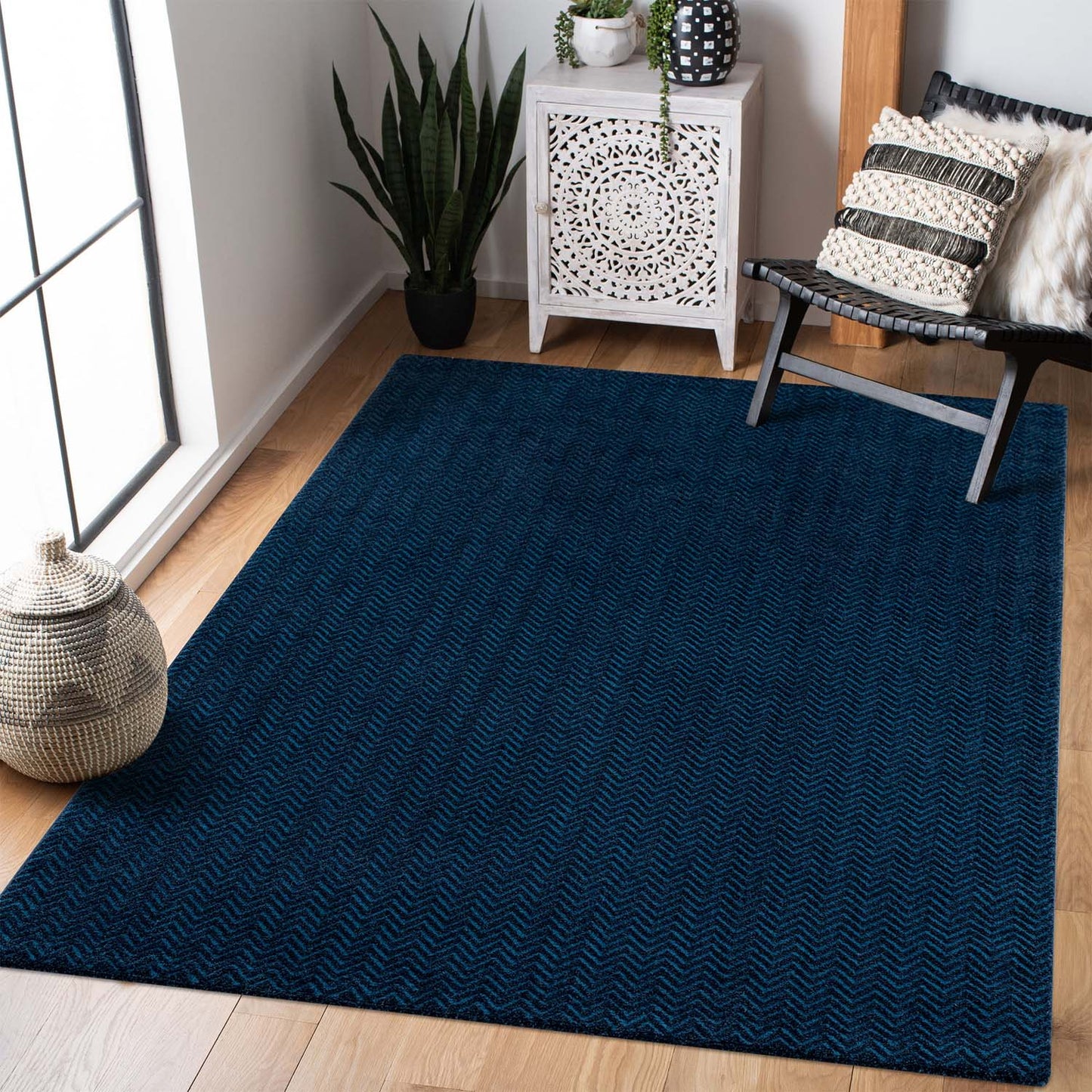Lovely 805 blau / Moderner hochwertiger Designer Teppich