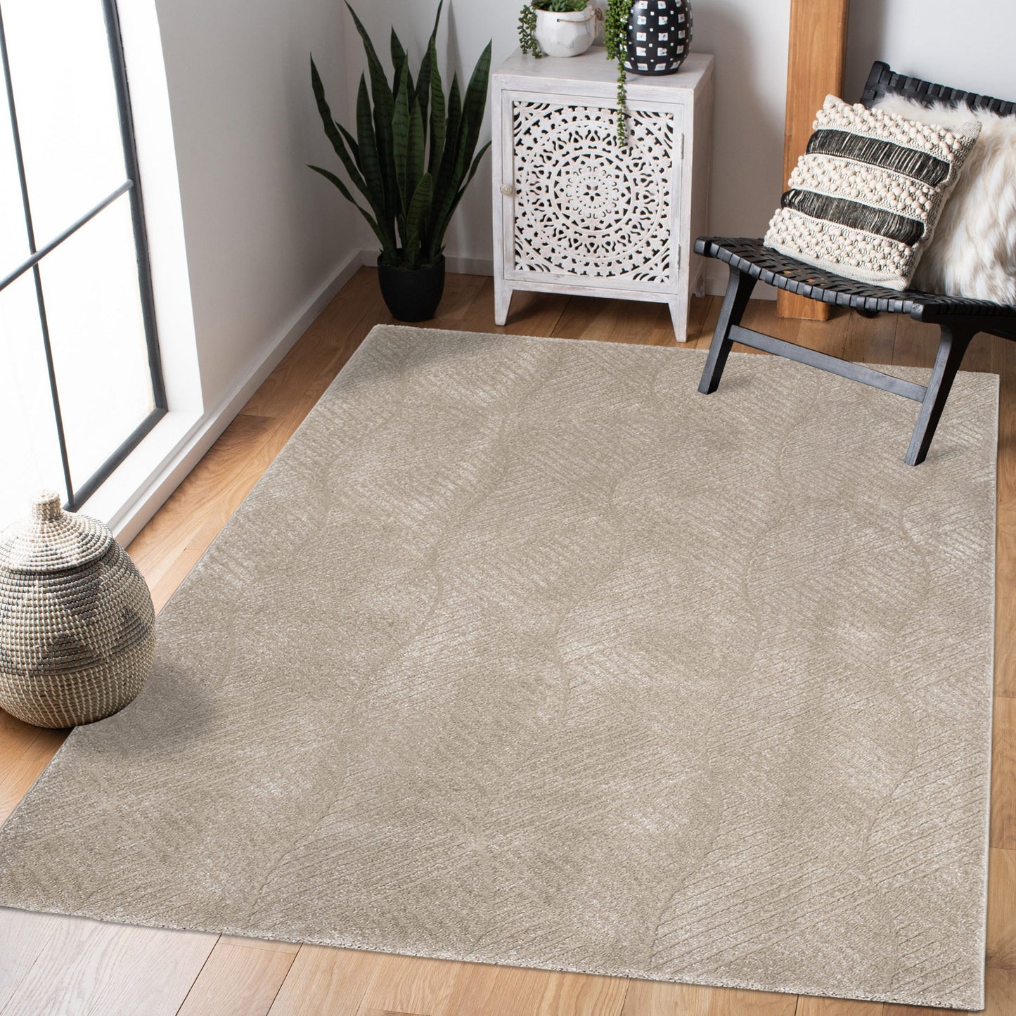 Lovely 904 beige / Moderner hochwertiger Designer Teppich