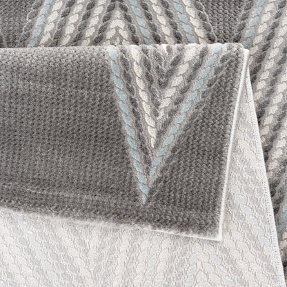 Melissa 6500 grau-blau hochqualitativer Moderner Designer Teppich, atemberaubende Musterungen